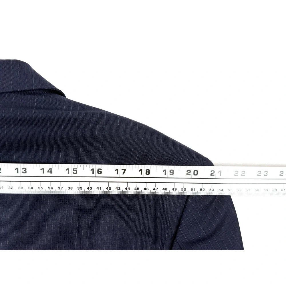 Joseph Abboud Mens 44R Navy Pinstripe Sports Coat Vintage Wool Jacket #1795